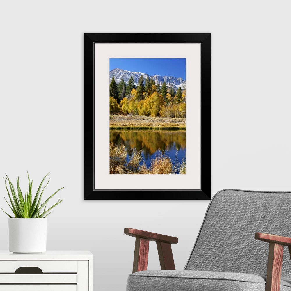 A modern room featuring Yosemite's Mount Dana as seen from Lee Vining Canyon in the Sierras.