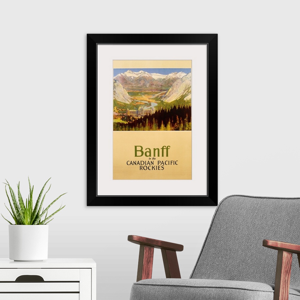A modern room featuring Banff In The Canadian Pacific Rockies Poster