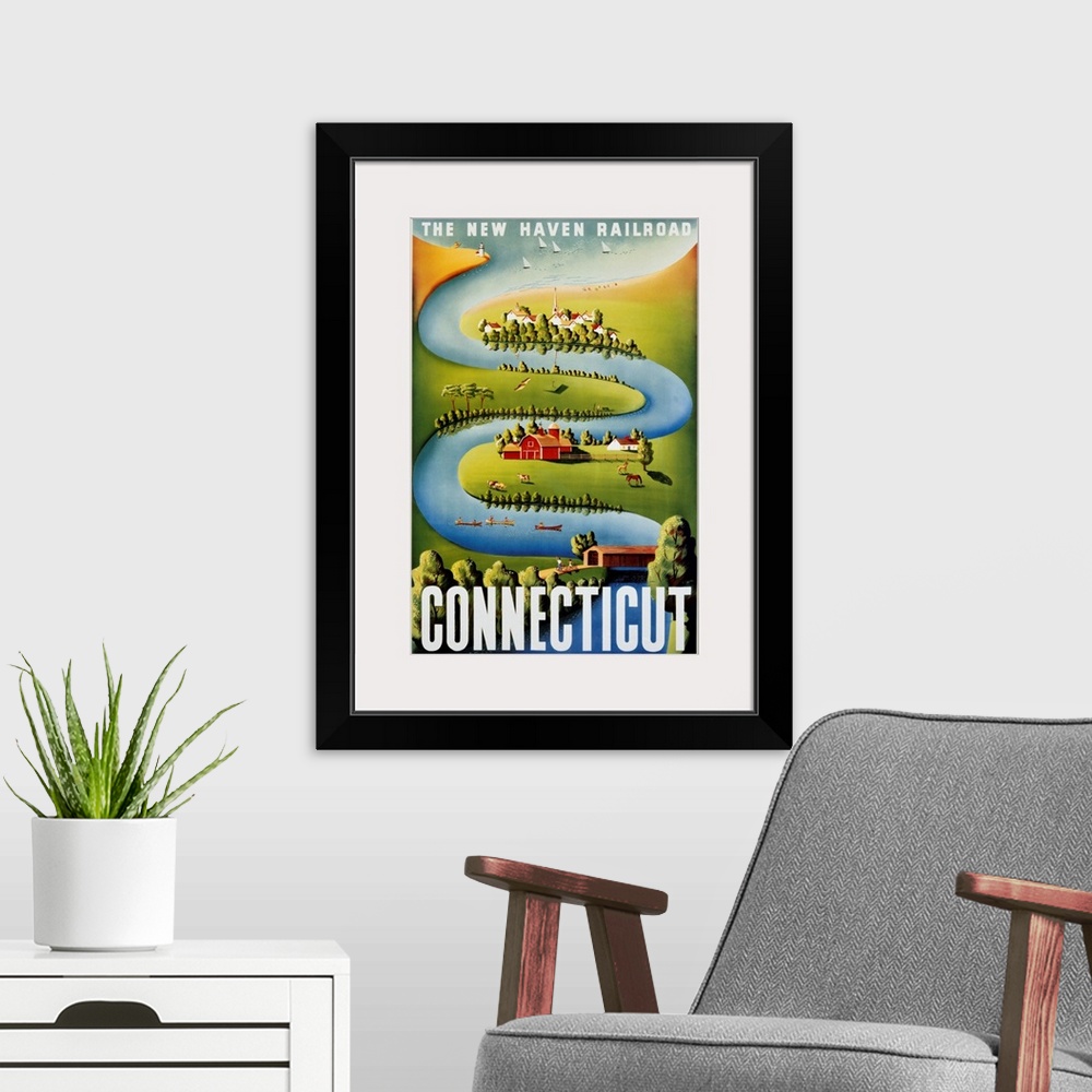 A modern room featuring Connecticut Poster By Ben Nason