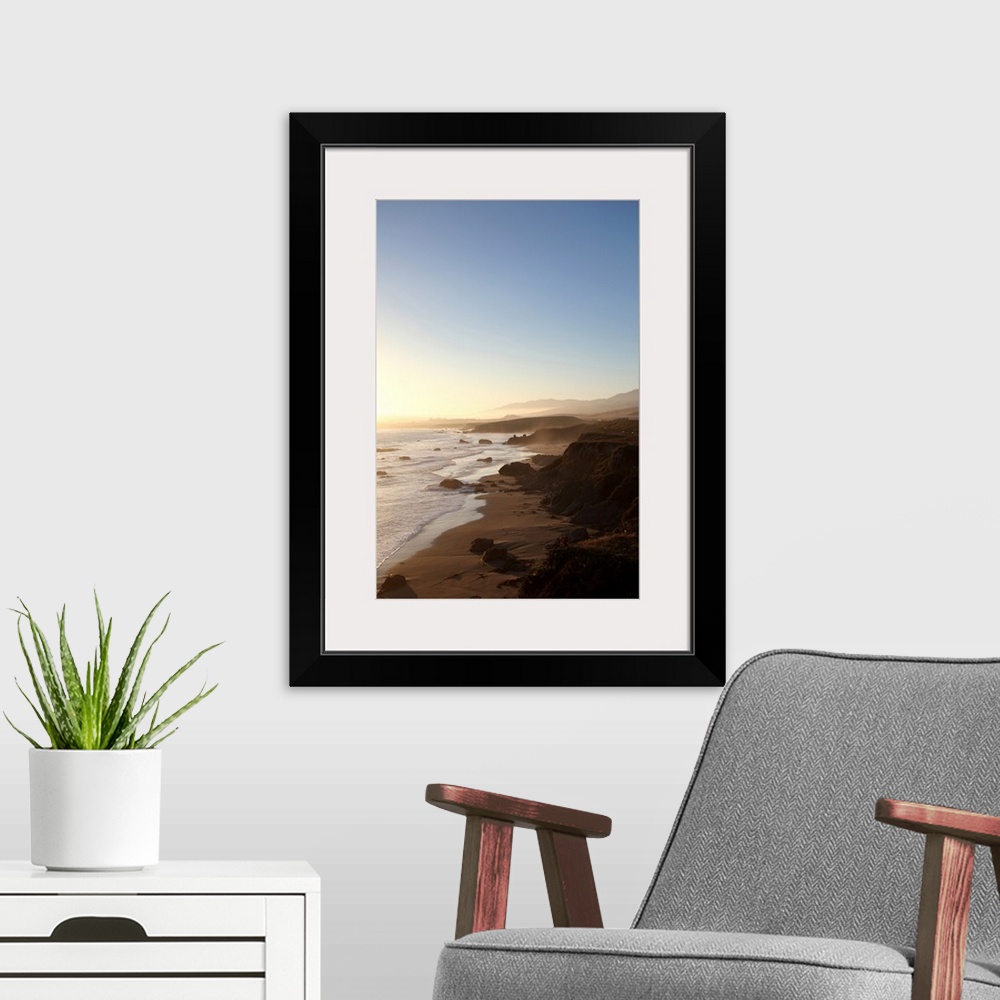 A modern room featuring Summer sunset along california highway 1 along Big Sur between Monterey and San Luis Obispo with ...