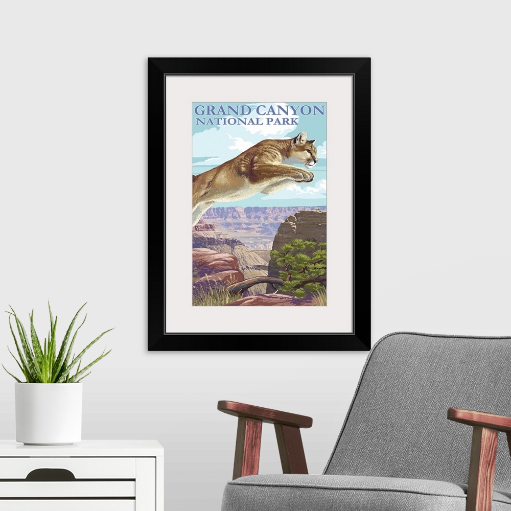 A modern room featuring Grand Canyon National Park, Cougar Jumping
