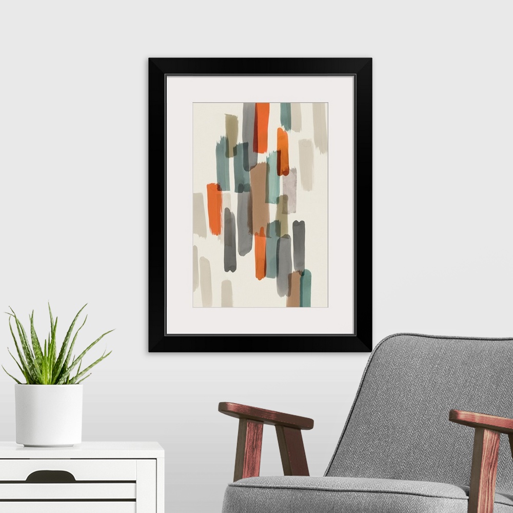 A modern room featuring Colourful Brush Strokes II
