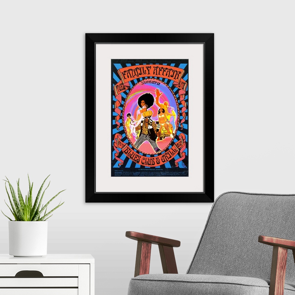 A modern room featuring Family Affair Poster
