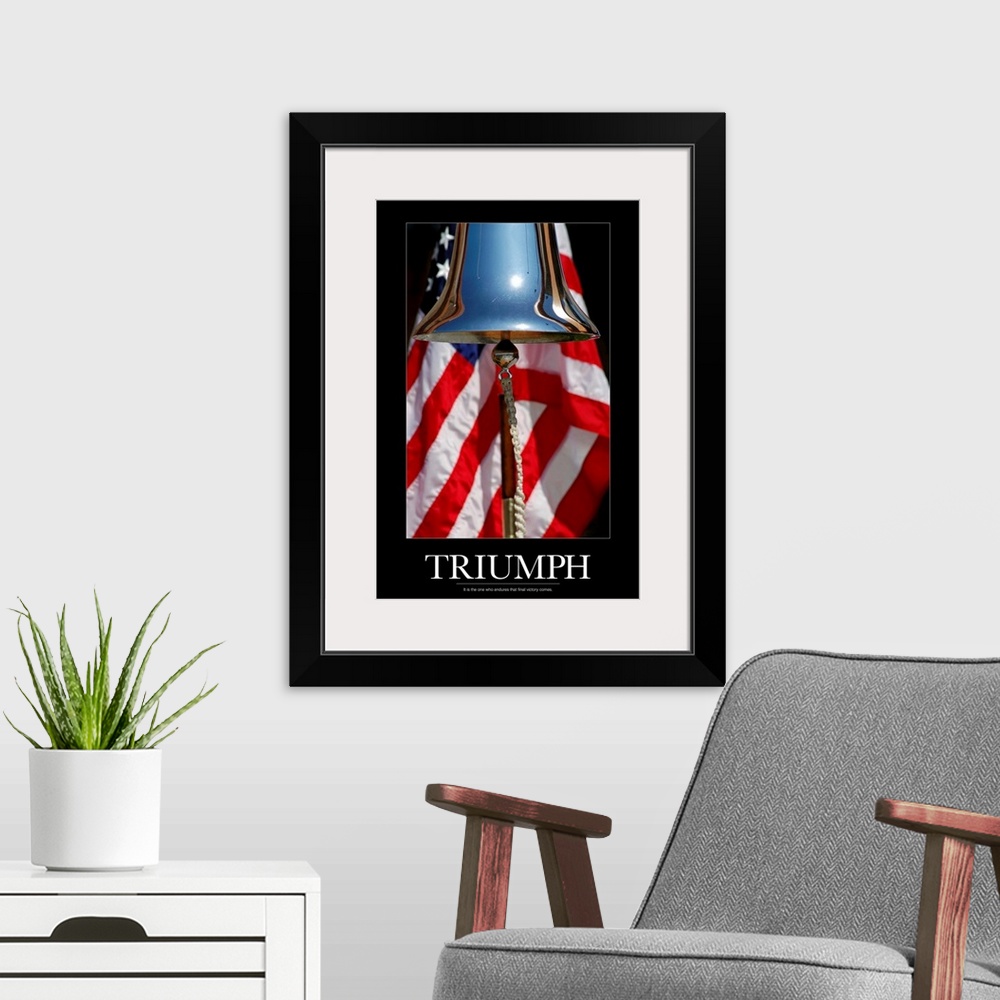 A modern room featuring Freedom Poster: It is the one who endures that final victory comes
