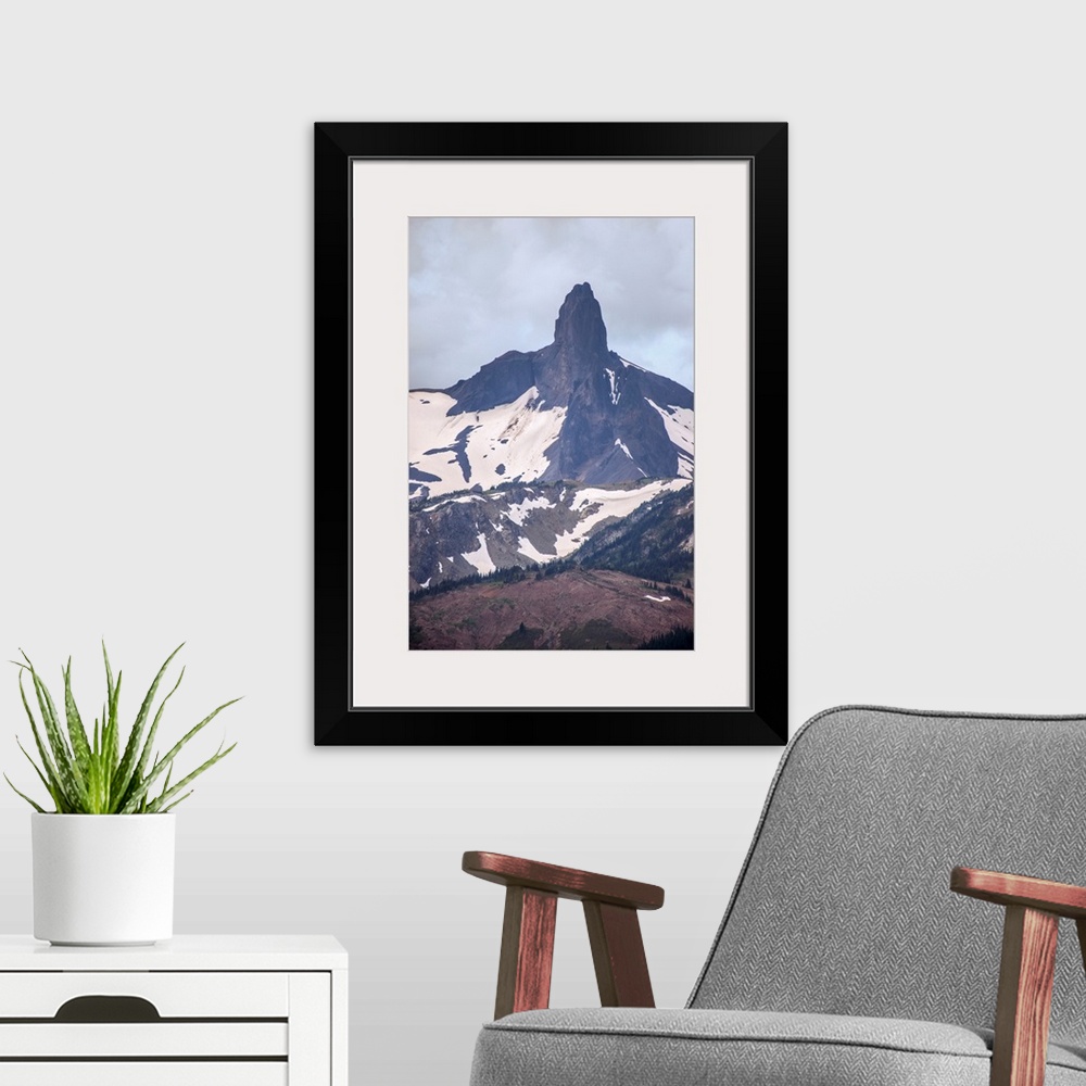A modern room featuring View of the Black Tusk, Stratovolcano in British Columbia, Canada.