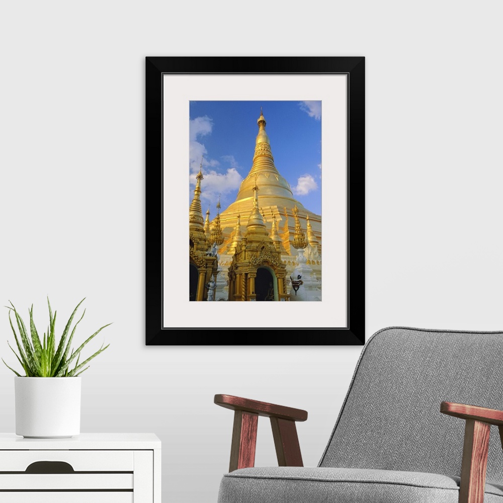 A modern room featuring The great golden stupa, Shwedagon Paya, Myanmar (Burma)