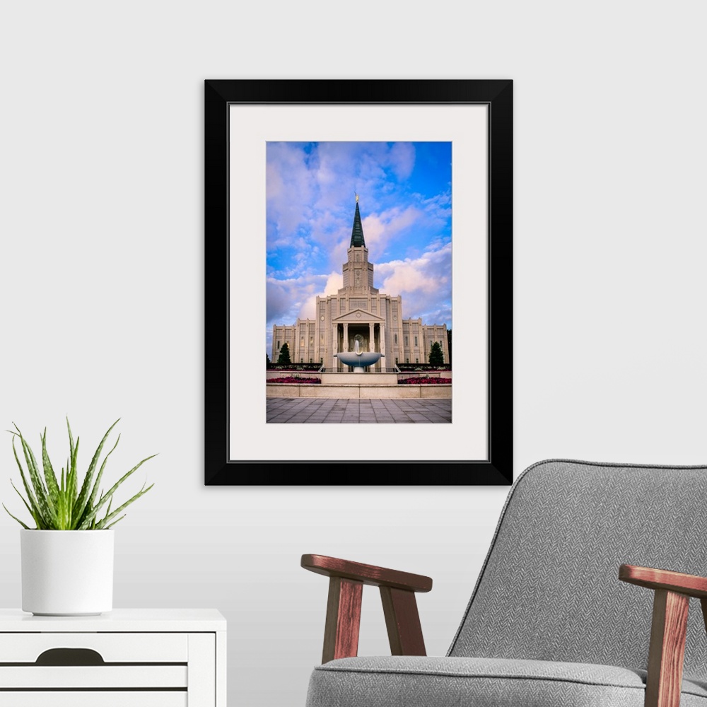 A modern room featuring The Houston Dallas Temple is the 97th operating temple and  encompasses nearly 34,000 square feet...