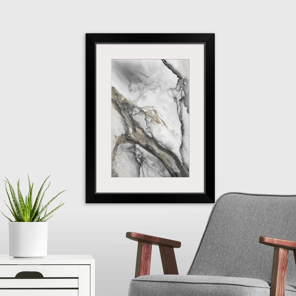 A modern room featuring Abstract Ink Fantasy II