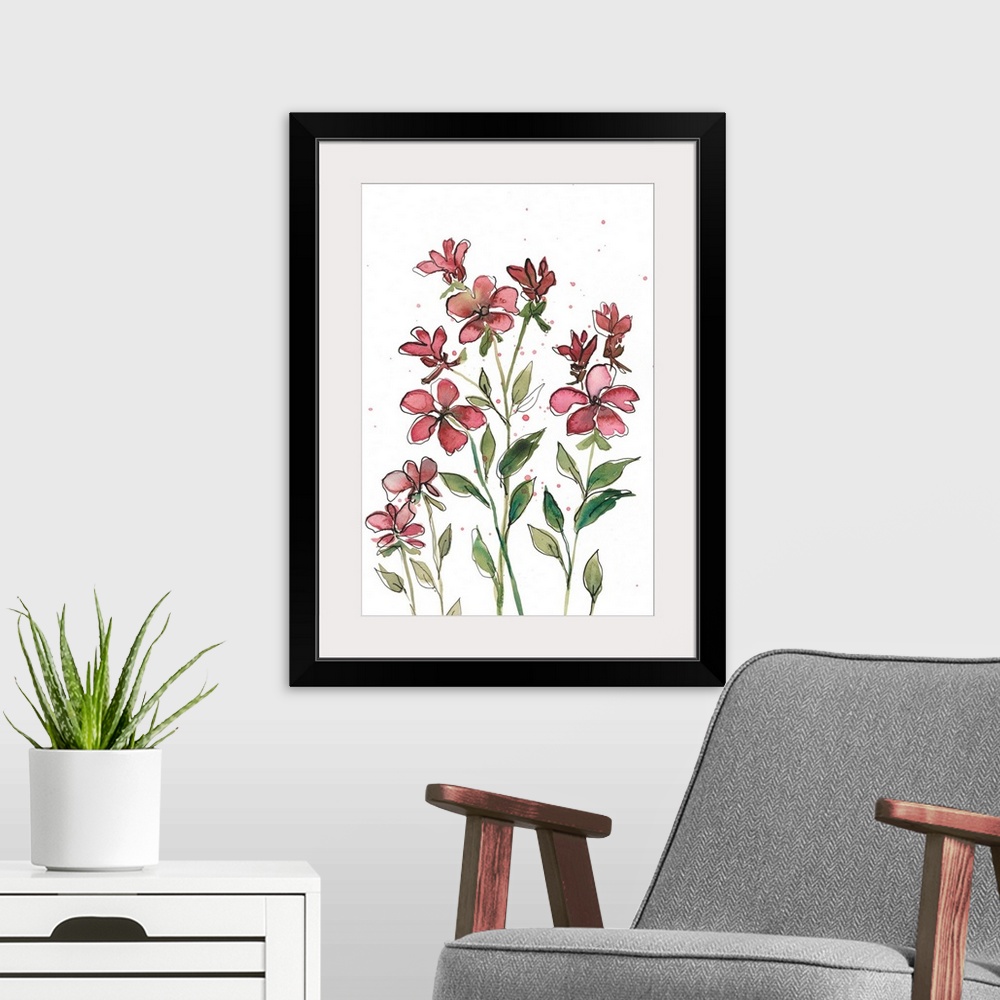 A modern room featuring Watercolor Floral Stems II