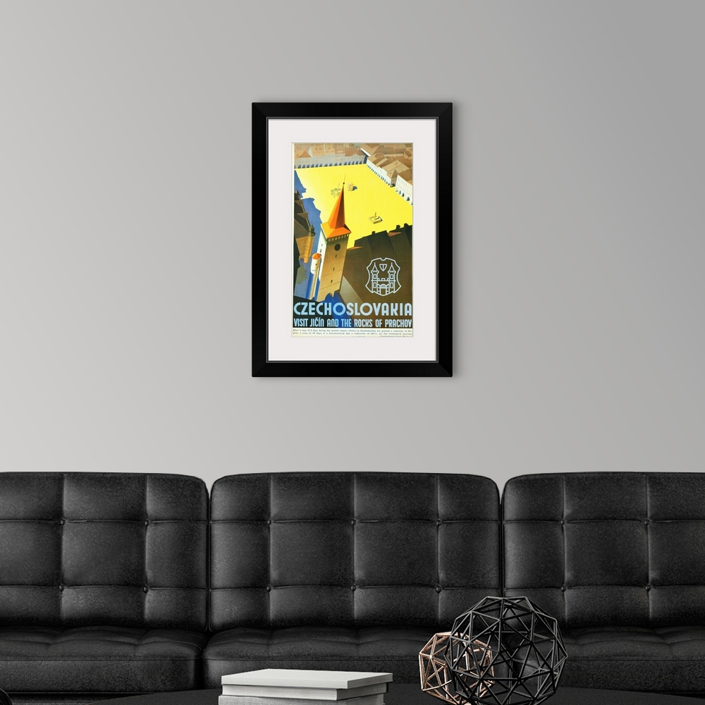 A modern room featuring Czechoslovakia - Visit Jicin And The Rocks Of Prachov Travel Poster By L. Horak