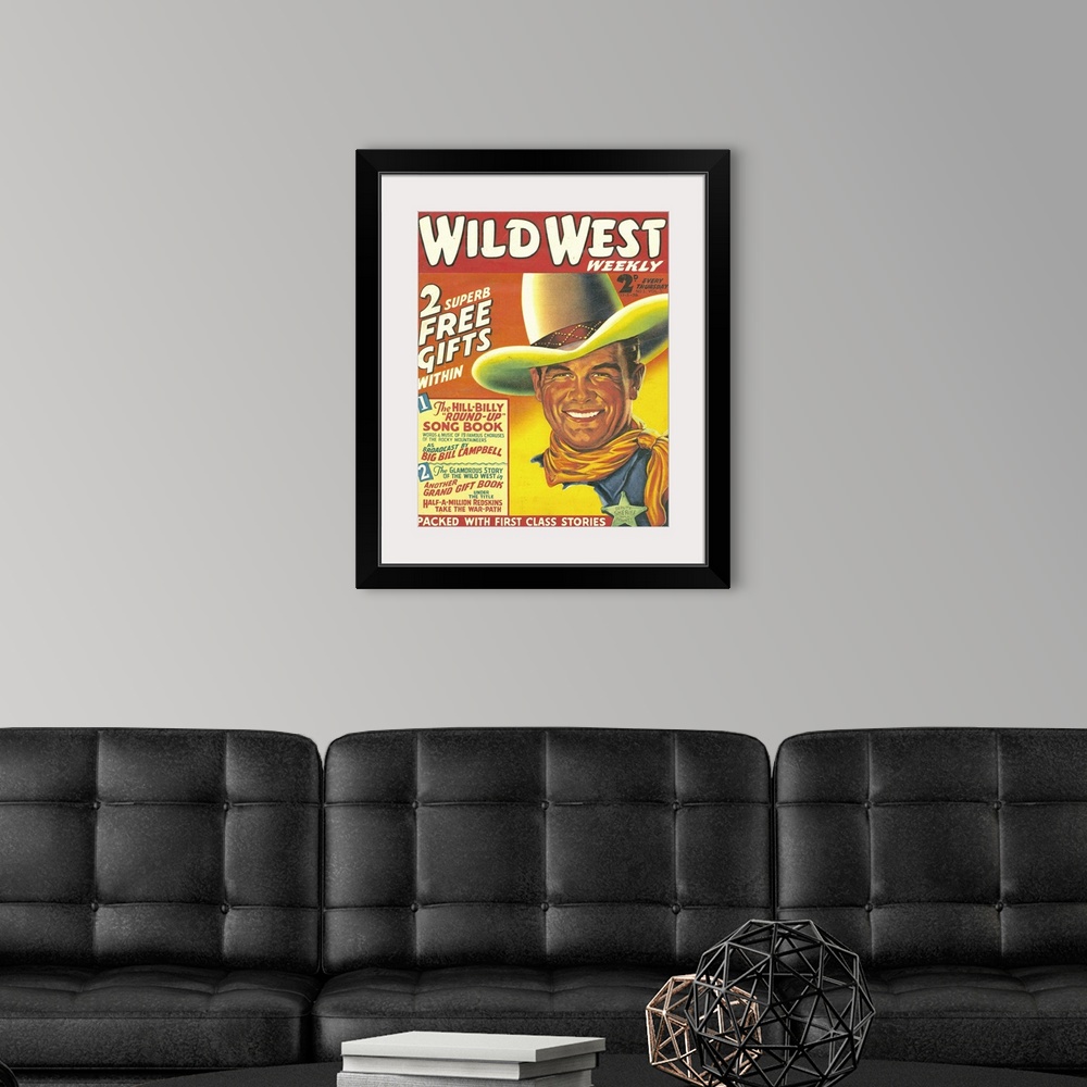A modern room featuring Wild West.1938.1930s.USA.cowboys westerns pulp fiction first issue magazines...