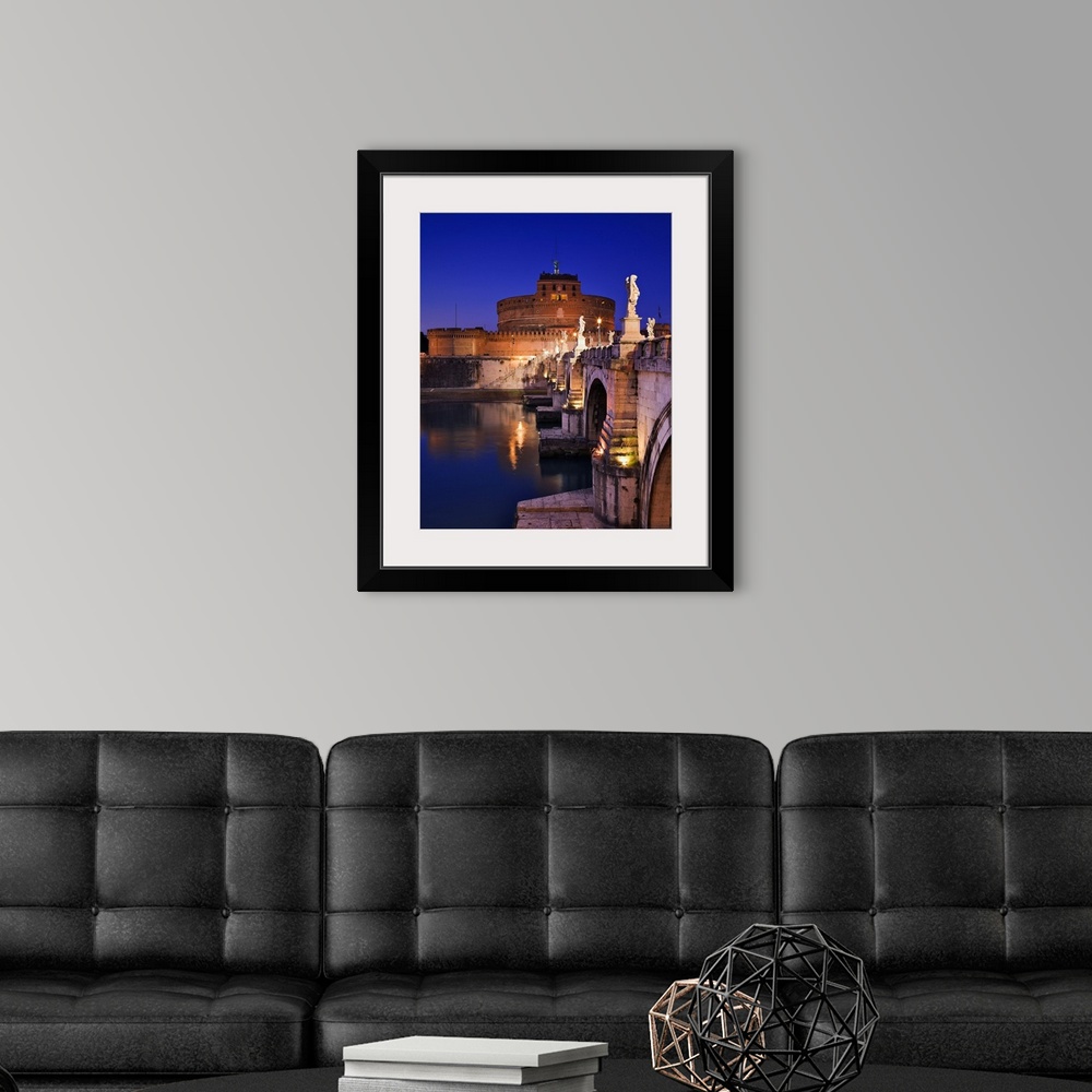 A modern room featuring Italy, Rome, View of Castel St Angelo and St Angelo bridge