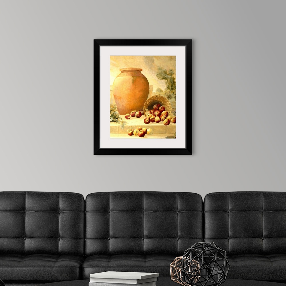 A modern room featuring Urn with Apples