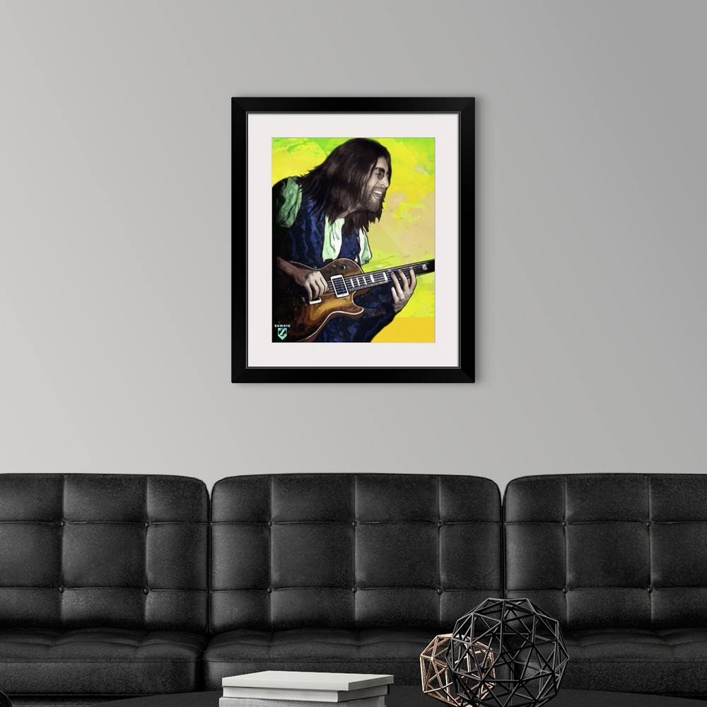 A modern room featuring John Lennon Watercolored Yellow