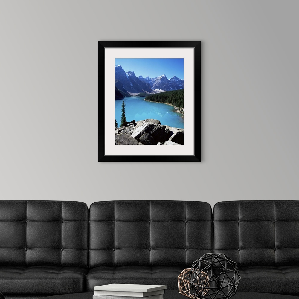 A modern room featuring Moraine Lake, Valley of the Ten Peaks, Banff National Park, Alberta, Canada