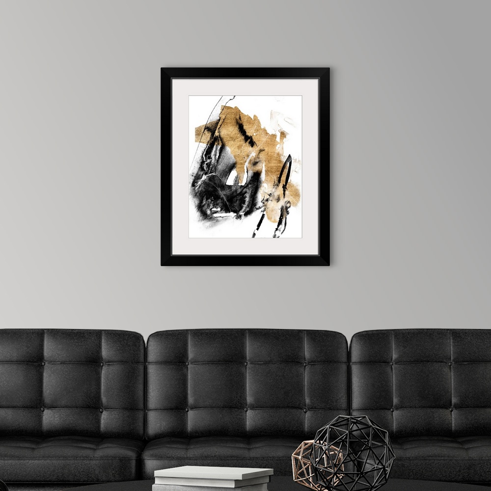 A modern room featuring Black and Gold Splash IV