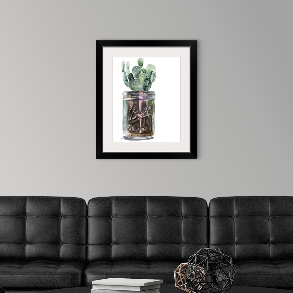 A modern room featuring Cactus Mason Jar II