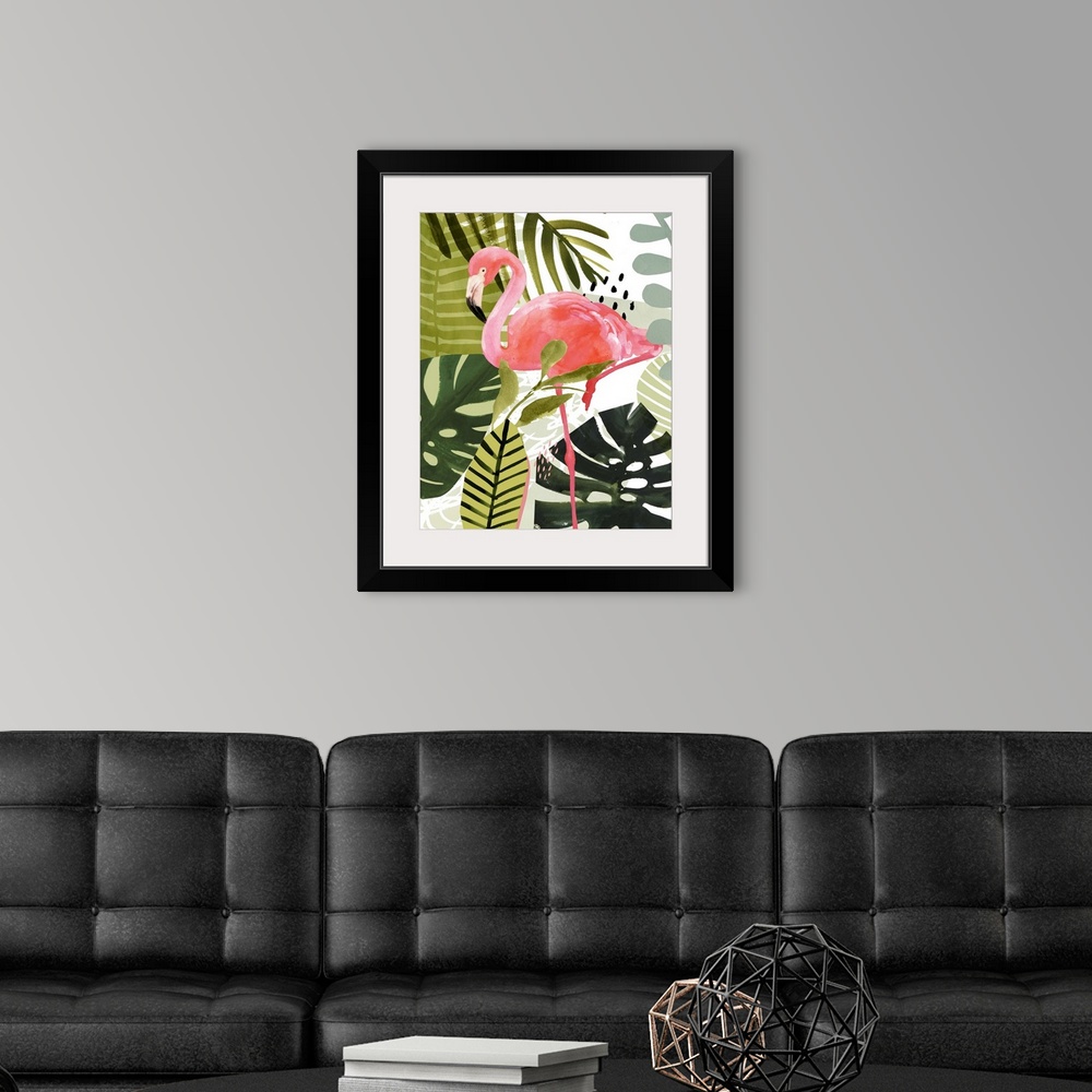 A modern room featuring Flamingo Forest I