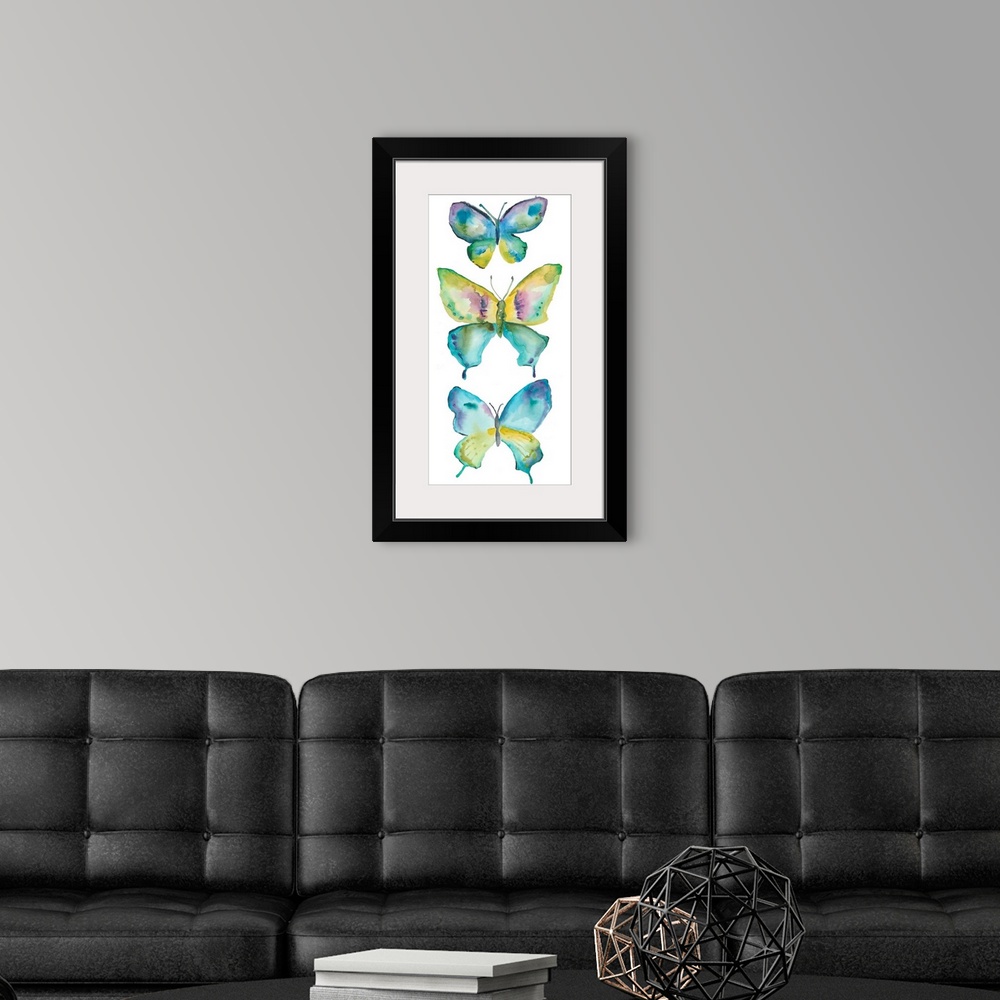 A modern room featuring Jeweled Butterflies IV