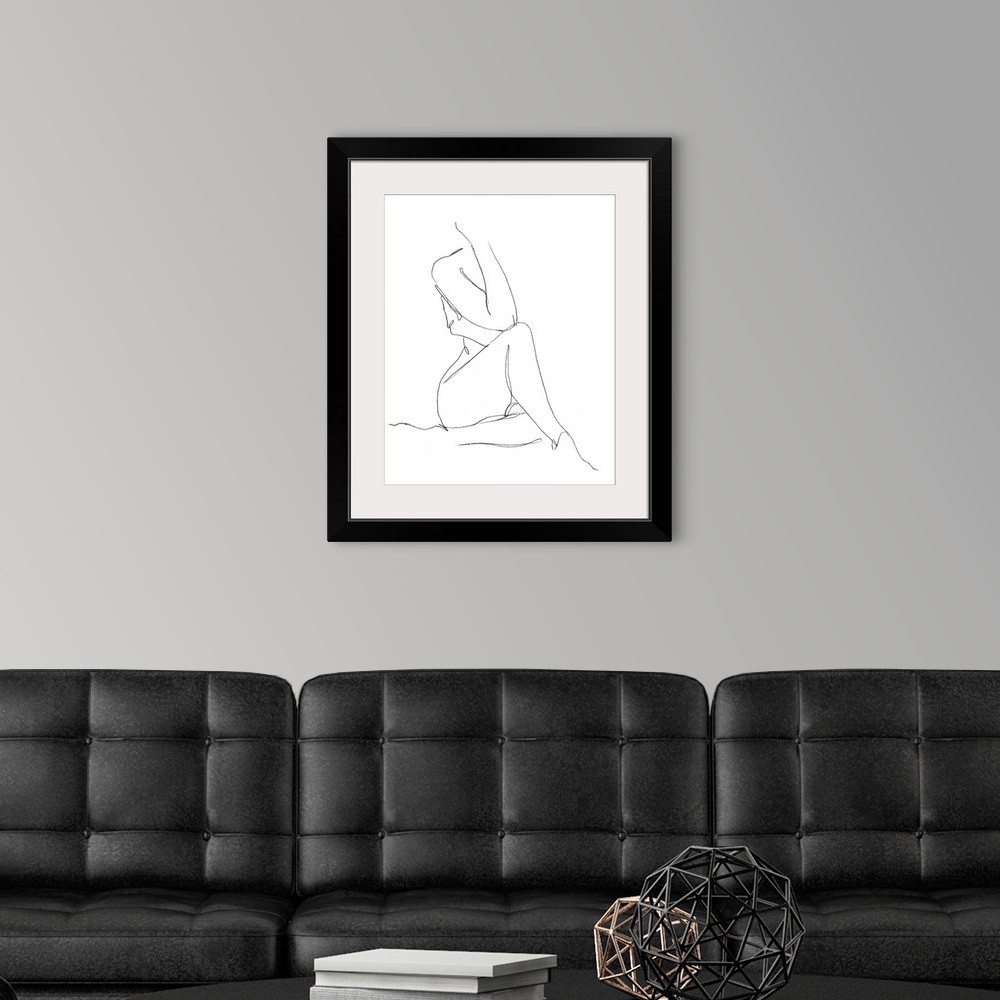 A modern room featuring Nude Contour Sketch I