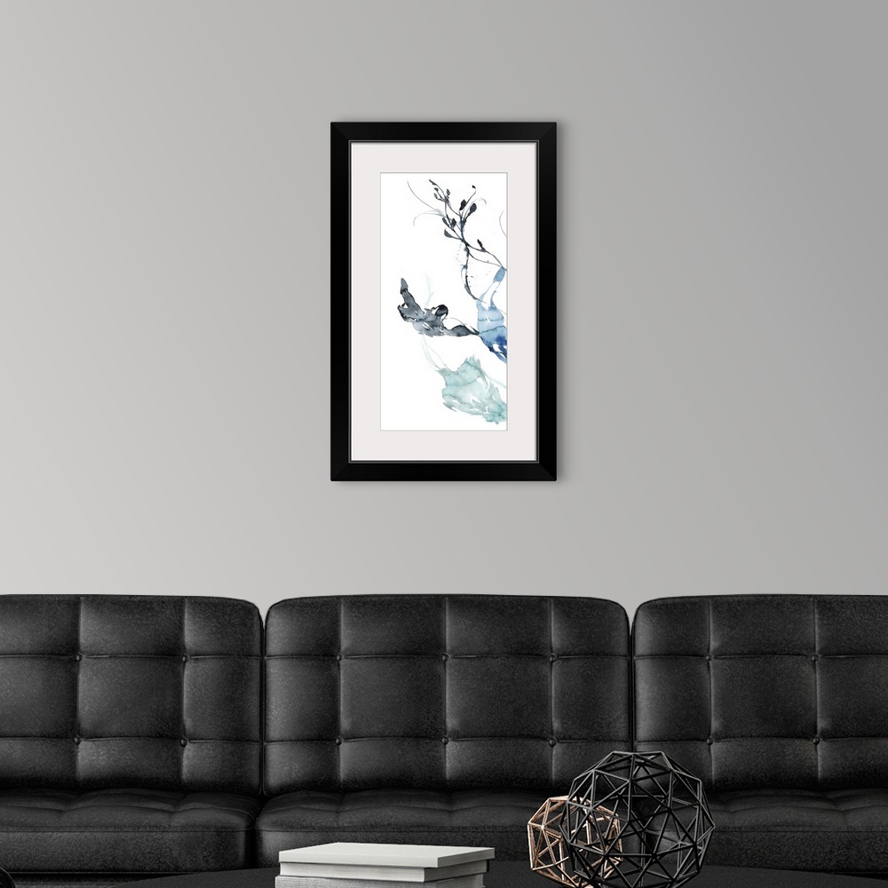 A modern room featuring Ocean Etude Triptych I