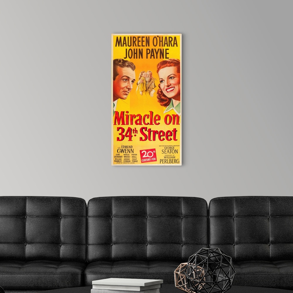 A modern room featuring Miracle on 34th Street