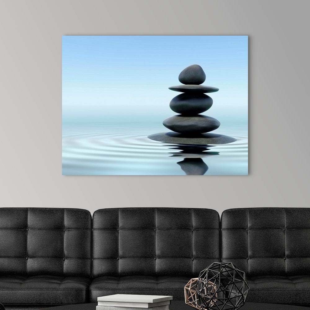 Zen Stones In Water Wall Art Canvas Prints Framed Prints Wall Peels Great Big Canvas