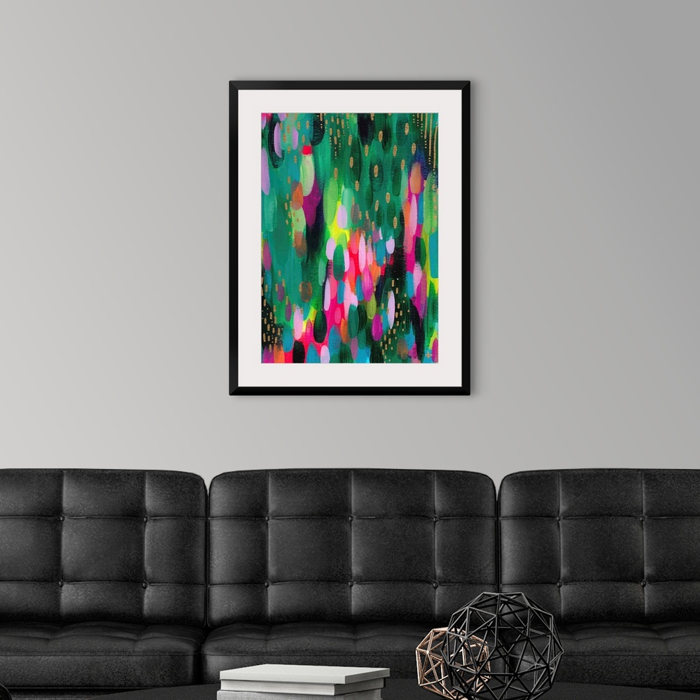 A modern room featuring Bright Brush Strokes Forest Green