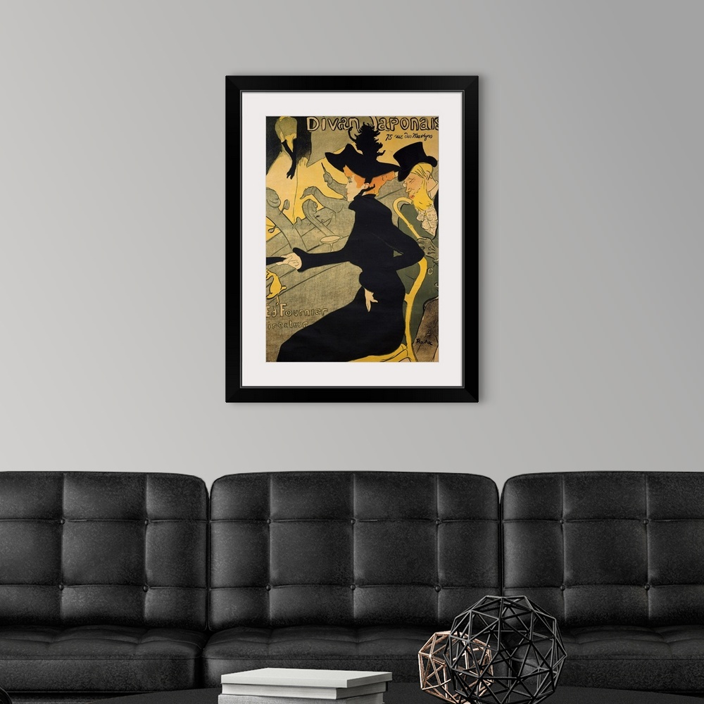 A modern room featuring Jane Avril, French Singer and Dancer, Lithography
