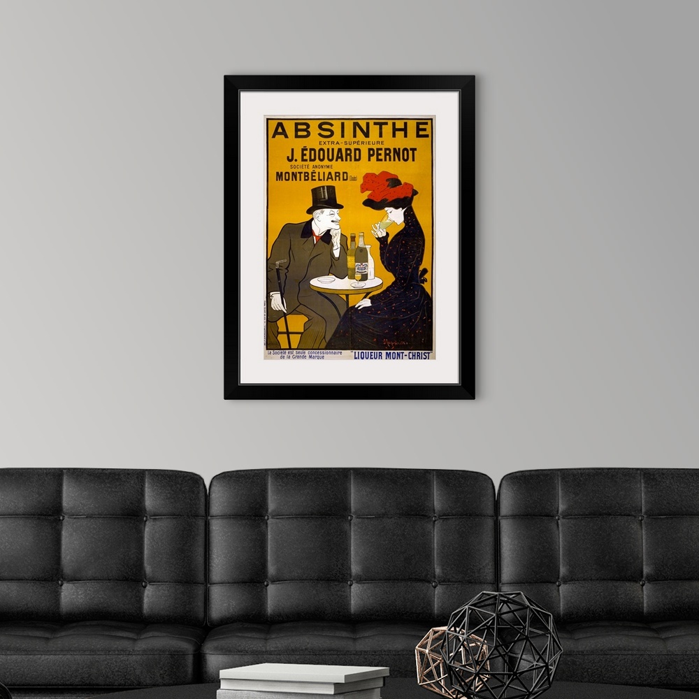 A modern room featuring Absinthe extra-superieure J. Edouard Pernot. Poster from between 1900 and 1905, 150 x 110 cm.