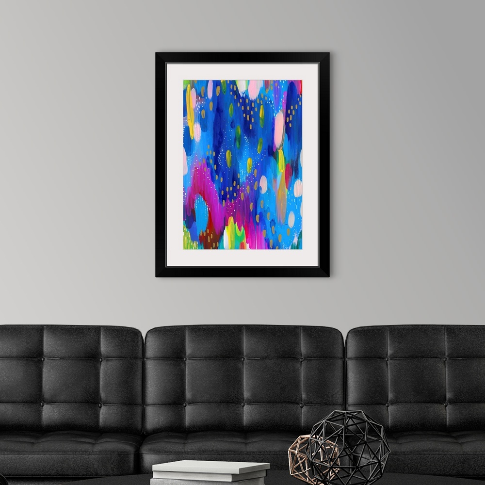 A modern room featuring Bright Brush Strokes Blue