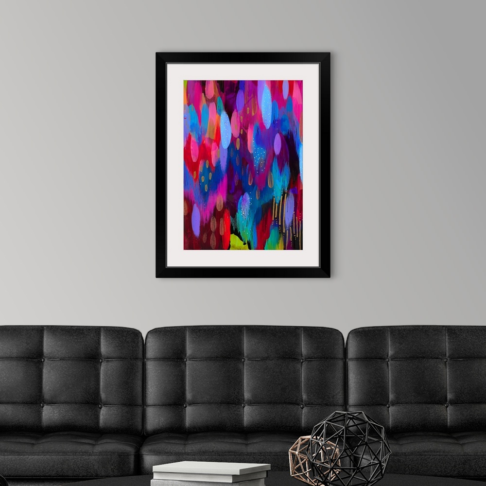 A modern room featuring Bright Brush Strokes Purple And Pink