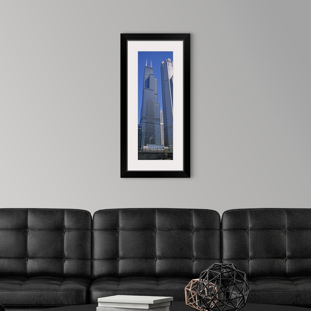 A modern room featuring Sears Tower Chicago IL
