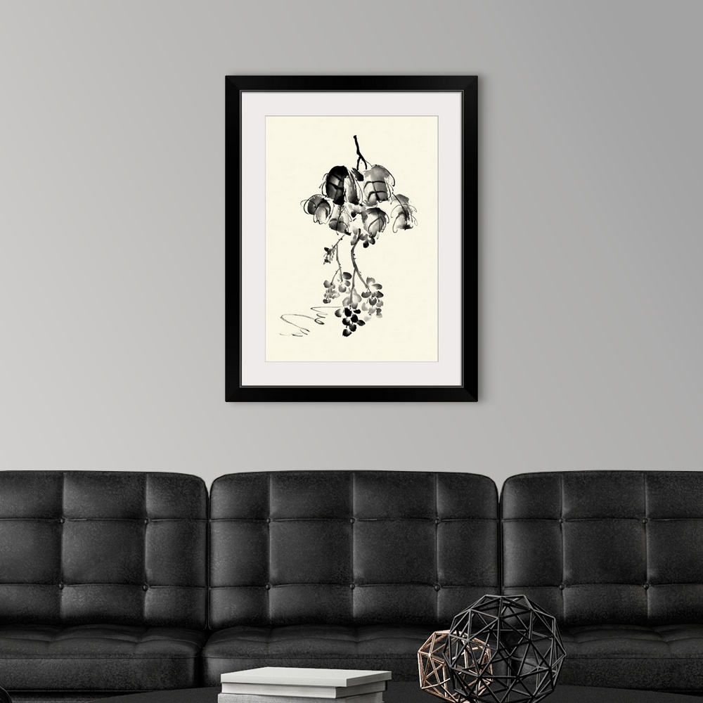 A modern room featuring Ink Wash Floral V - Grapes