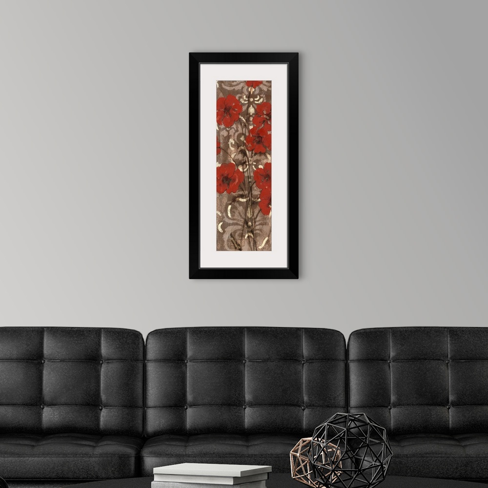 A modern room featuring Poppies on Damask I