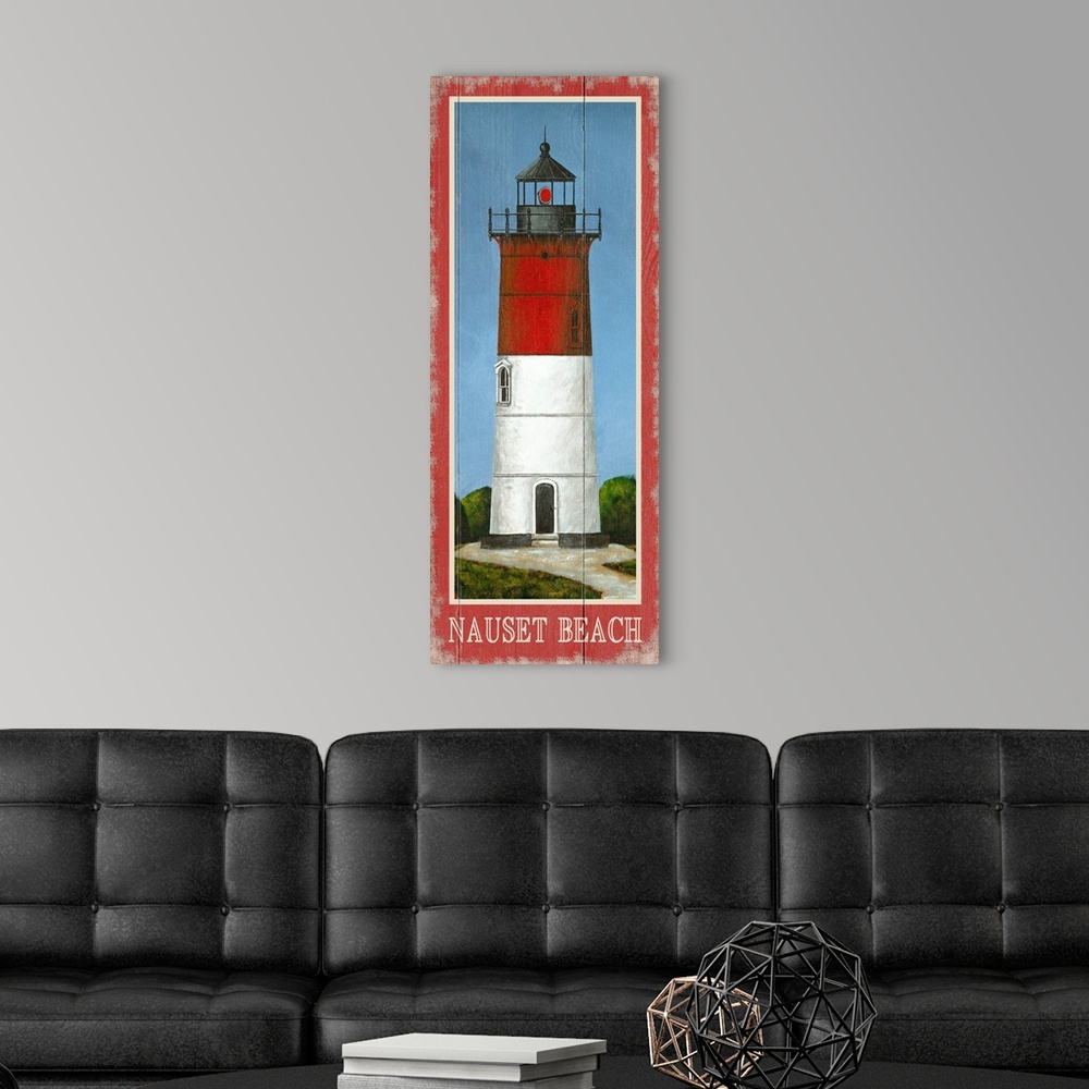 A modern room featuring Painting of Nauset Light in Eastham, Massachusetts.