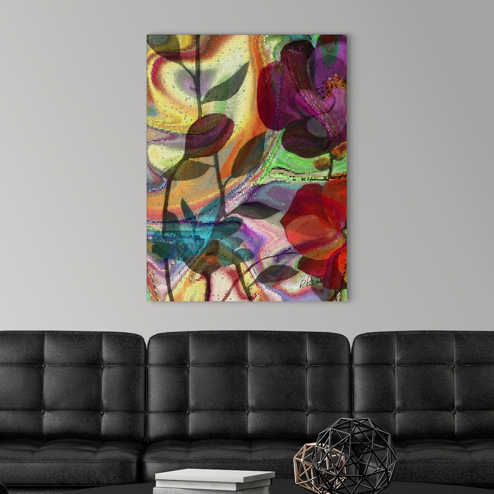 Crystal Flowers Solid-Faced Canvas Print