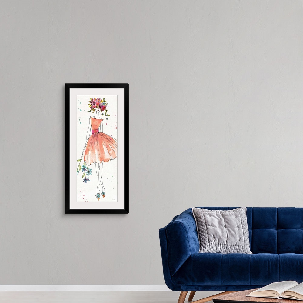 A modern room featuring Floral Figures VIII
