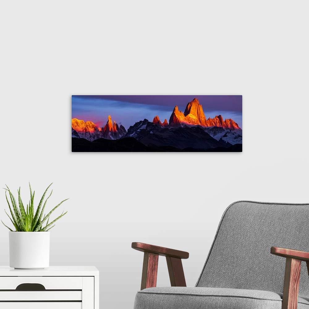 A modern room featuring Argentina, patagonia, Sunrise, colorful.