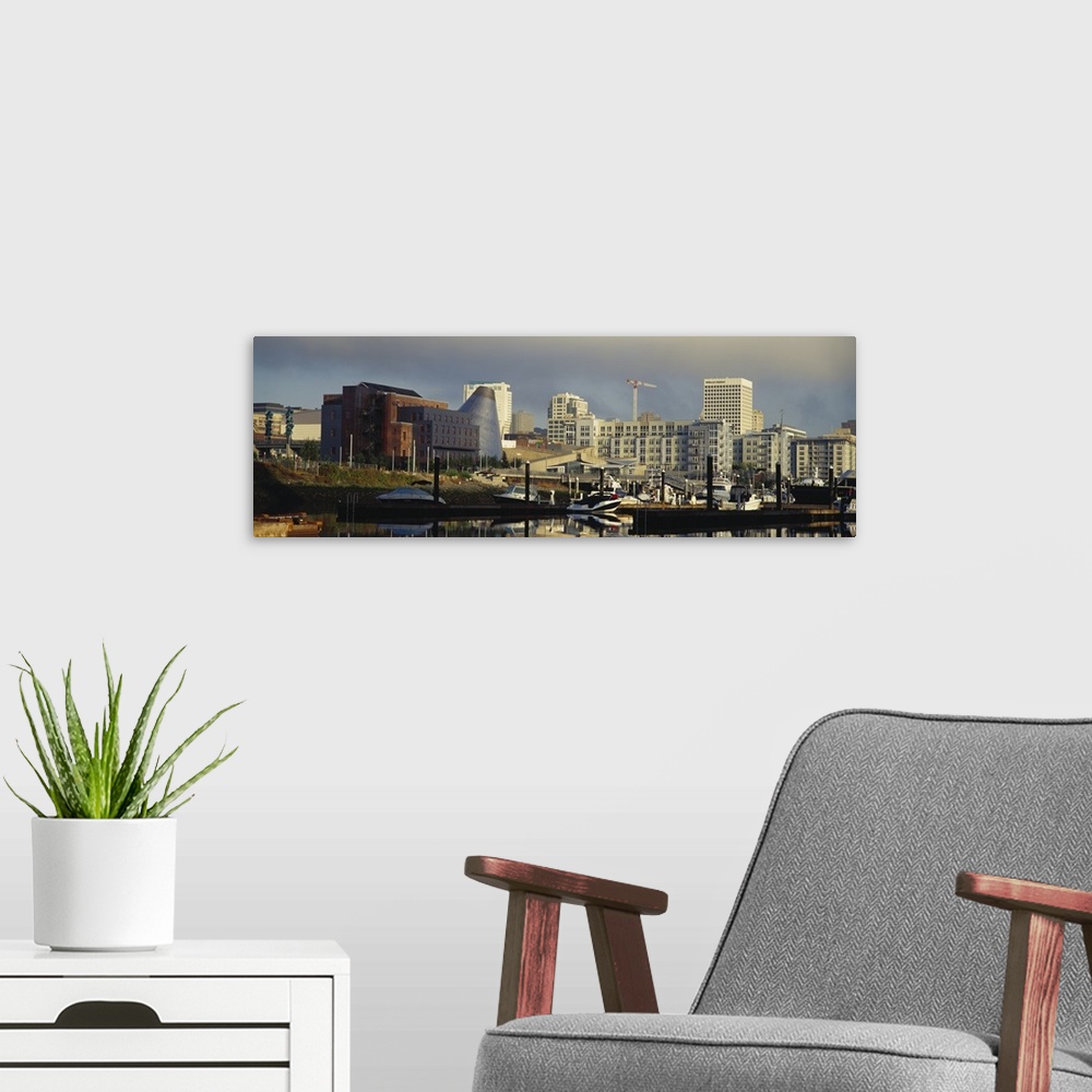 A modern room featuring Buildings at the waterfront, Thea Foss Waterway, Tacoma, Pierce County, Washington State