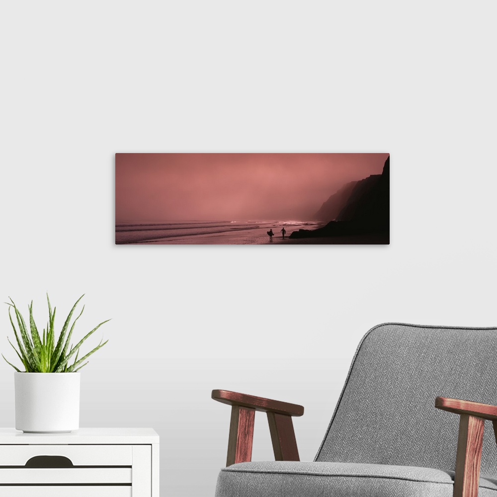 A modern room featuring California, surfers