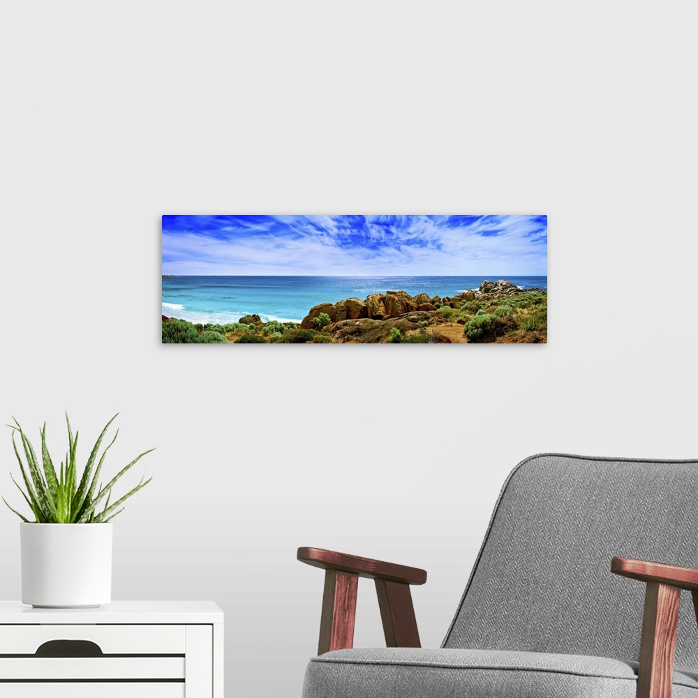 A modern room featuring Clouds over the Pacific Ocean, Smiths Beach, Western Australia, Australia.