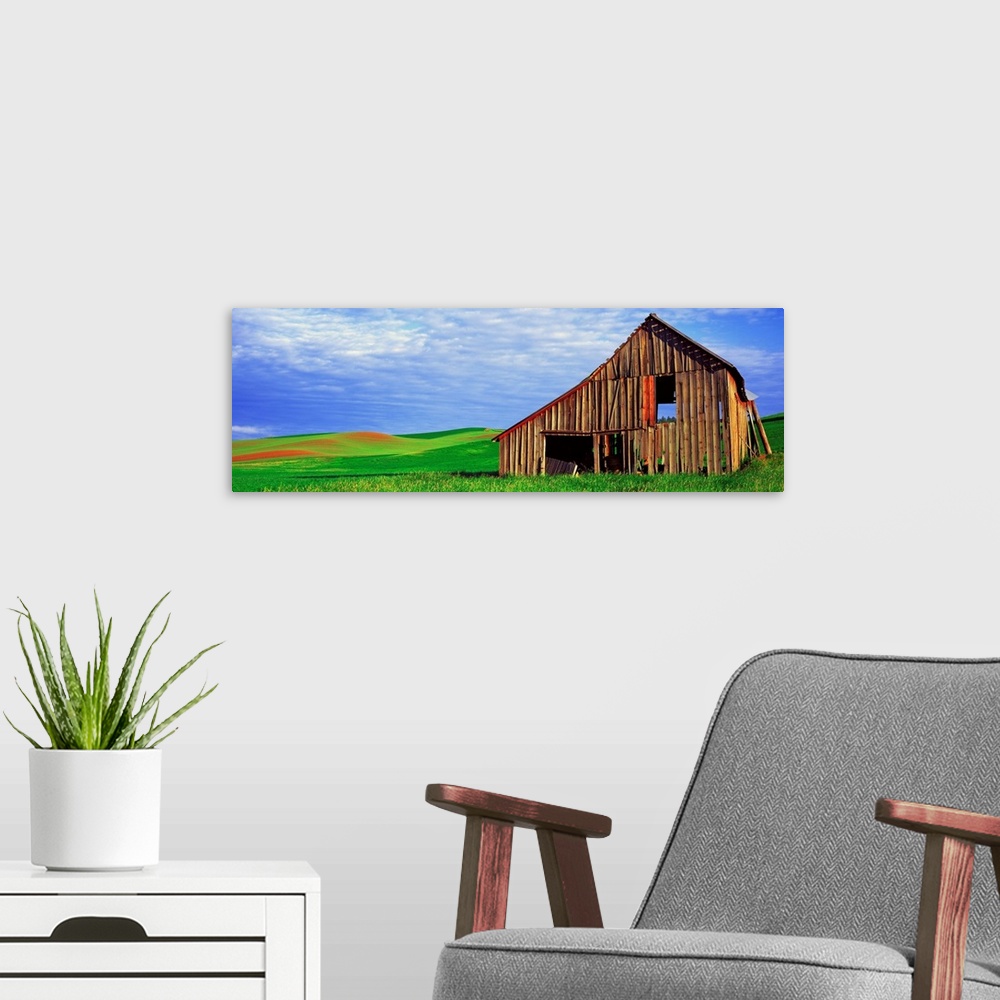 A modern room featuring Dilapidated barn in a farm, Palouse, Whitman County, Washington State