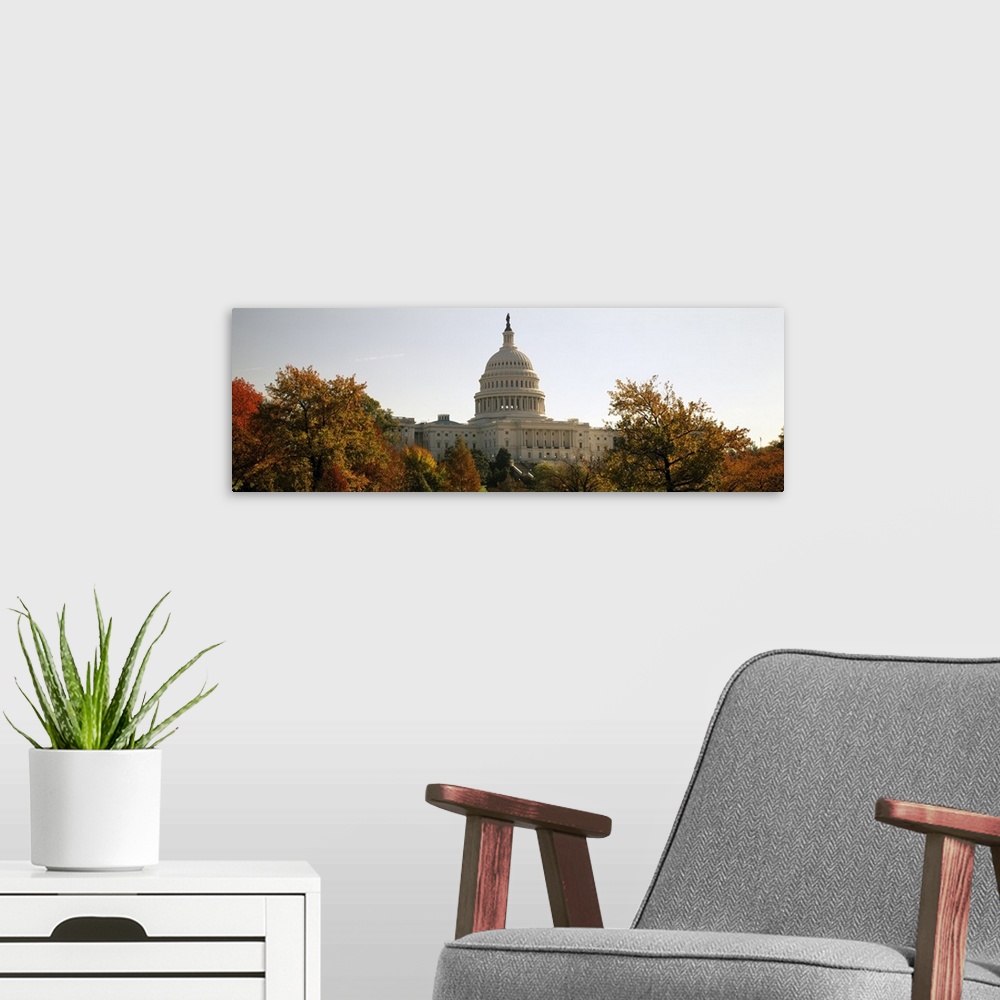 A modern room featuring Facade of a government building, Capitol Building, Washington DC