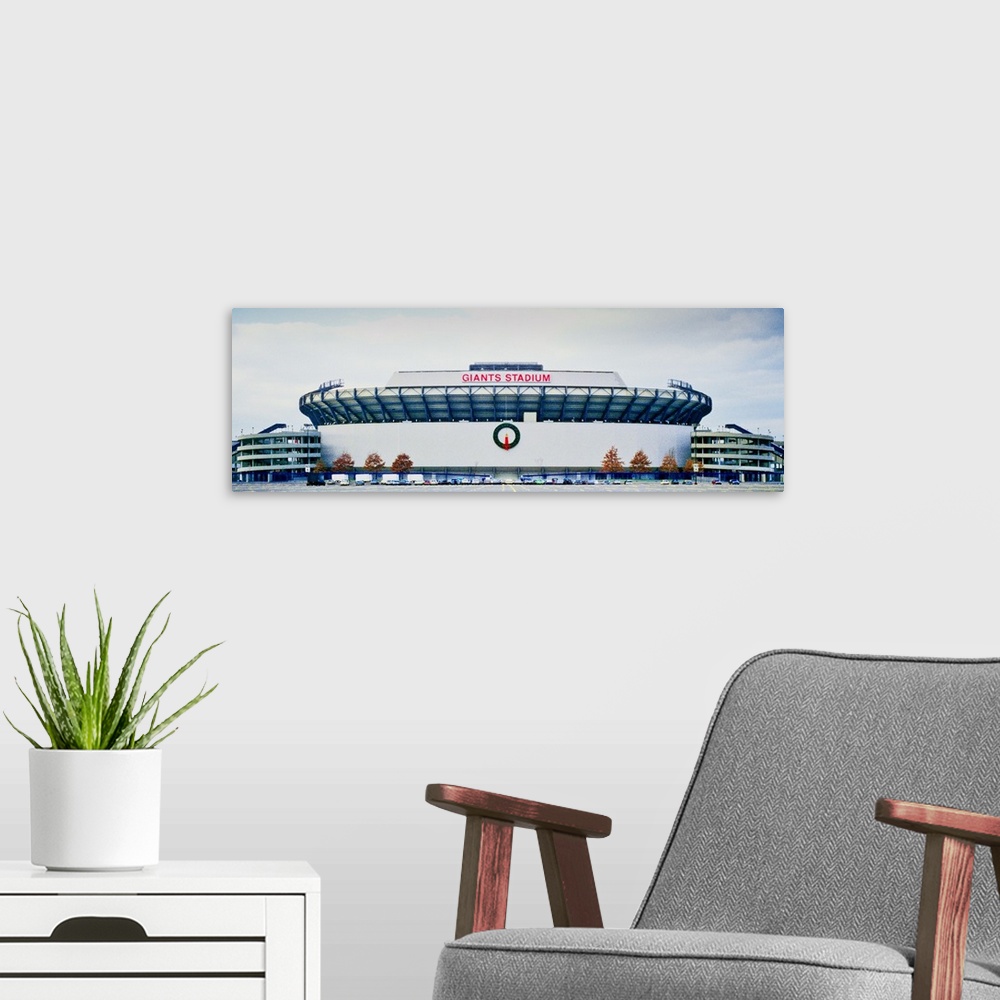 A modern room featuring Giants Stadium in New Jersey