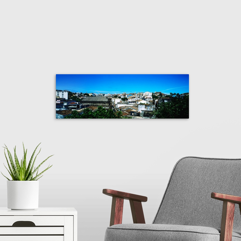 A modern room featuring High angle view of buildings in a city, Salvador de Bahia, Brazil