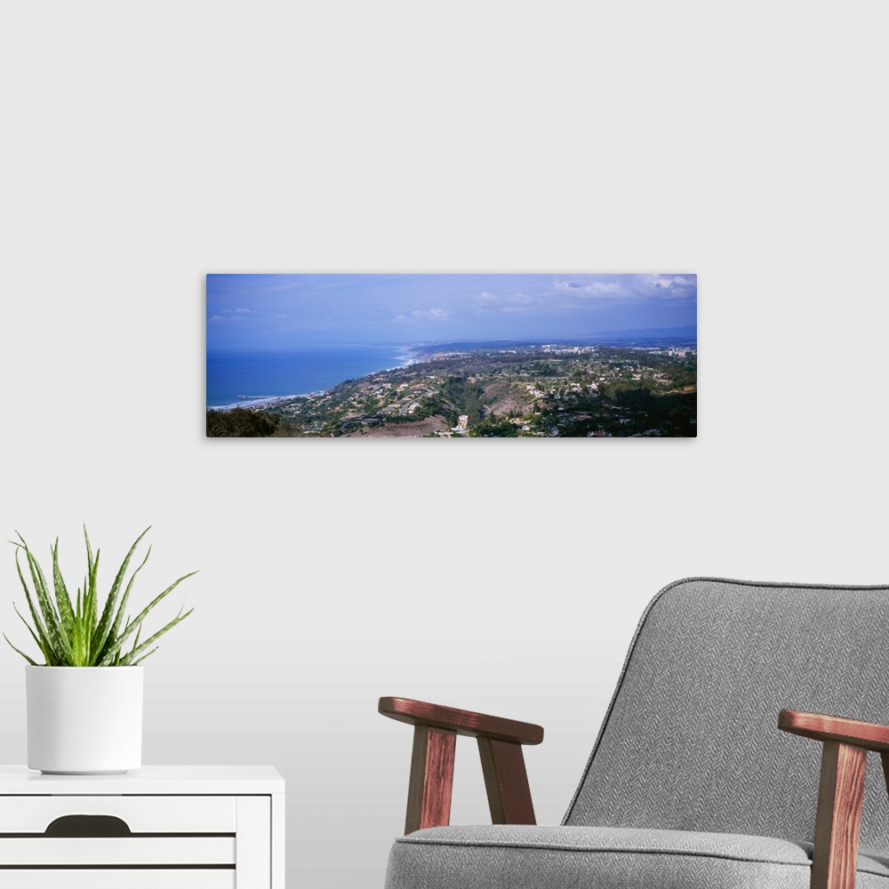 A modern room featuring High angle view of buildings on a hill, La Jolla, Pacific Ocean, San Diego, California, USA