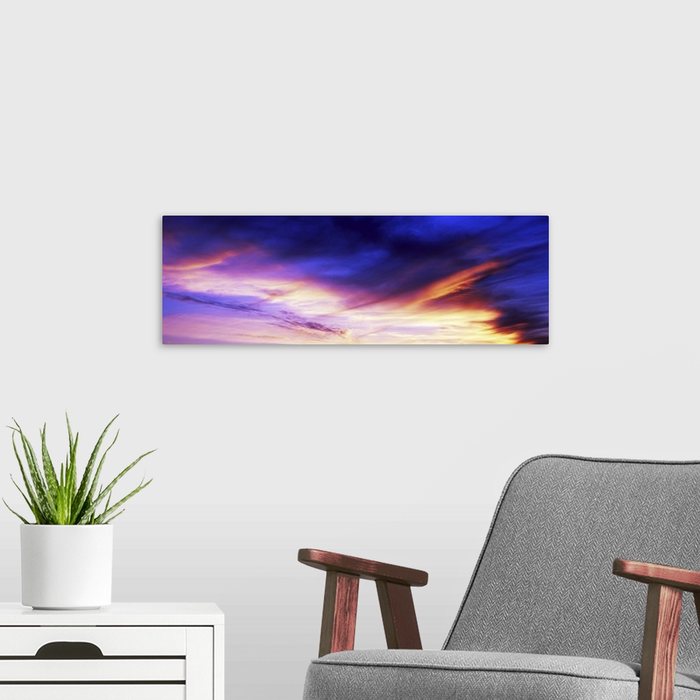 A modern room featuring Low angle view of sky at sunset, Cape Cod, Massachusetts, USA.