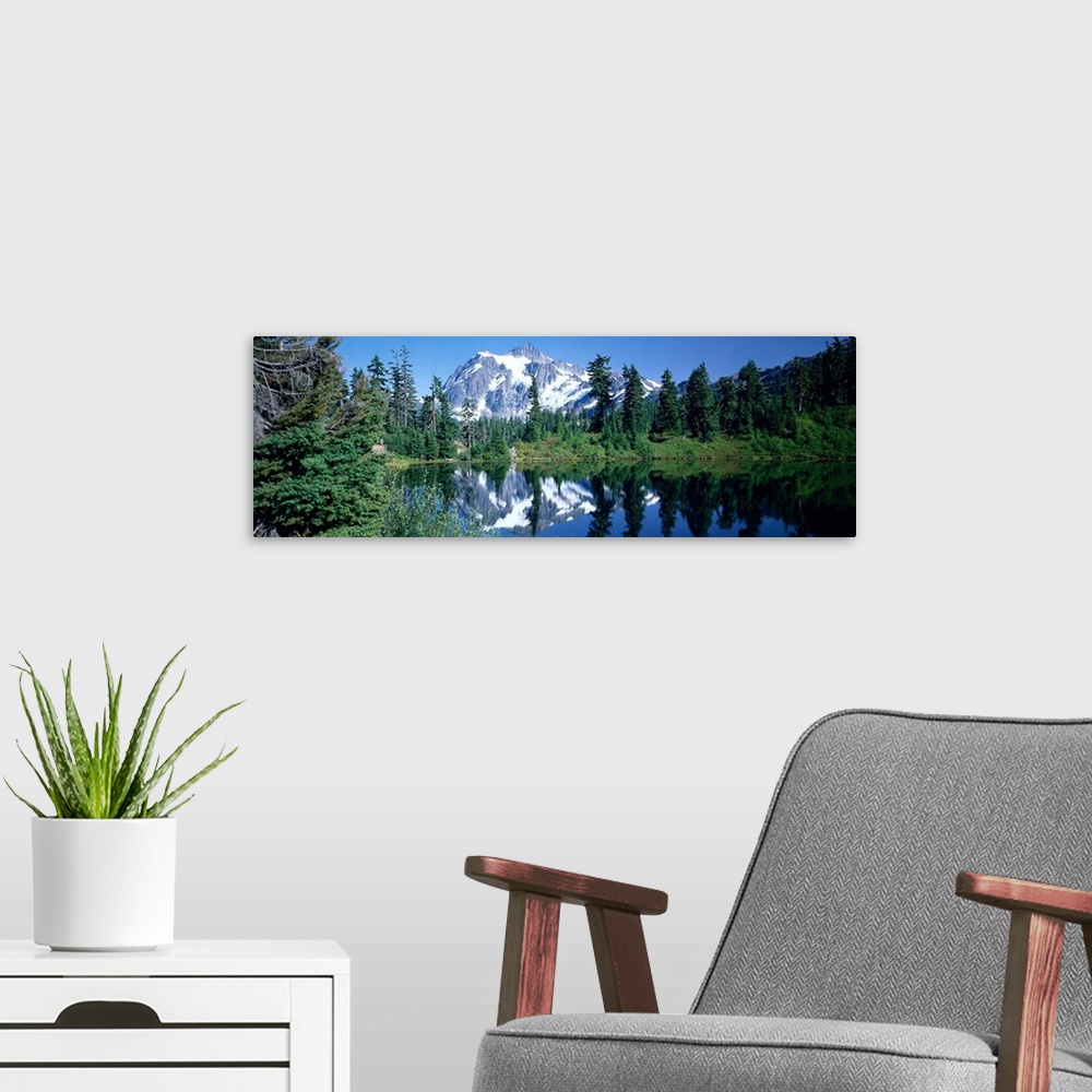 A modern room featuring Mount Shuksan, North Cascades National Park, Washington State