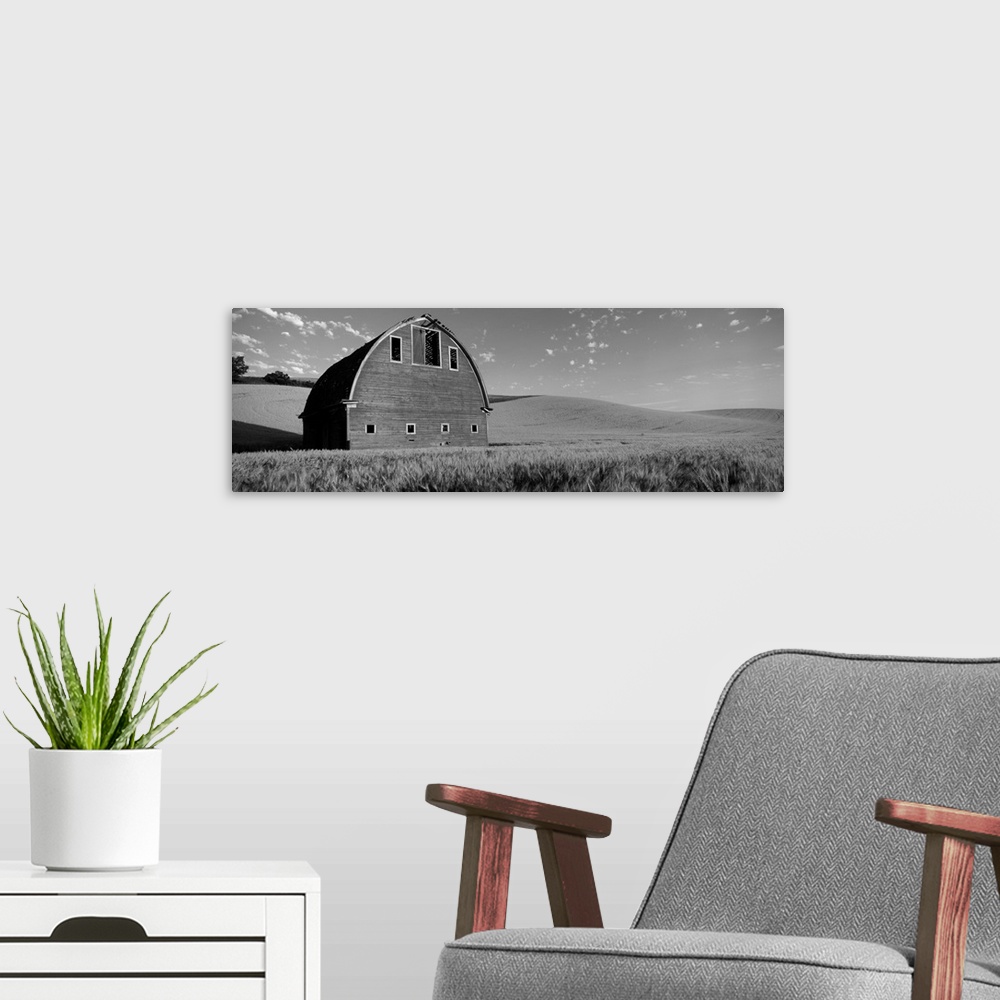 A modern room featuring Old barn in a wheat field, Palouse, Whitman County, Washington State